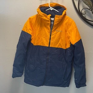 Columbia youth XL Omni-Tech Waterproof Jacket Yellow & Navy Outgrown System - Picture 1 of 14