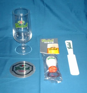 Grolsch Lager Four Piece Serving/Bar Set Glass Opener Coaster Skimmer Excellent - Picture 1 of 5