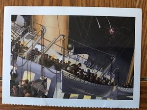 POSTCARD -THE TITANIC (1912) PASSENGERS BOARDING LIFEBOATS ON DOOMED TITANIC - Picture 1 of 5