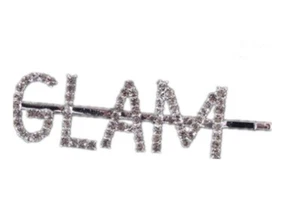 Mia Mane Statement Bobby Pin, Hair Accessory, Hair Pin w Rhinestone Word GLAM - Picture 1 of 2