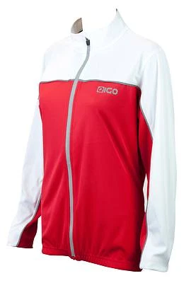 EIGO  LADIES CYCLING JERSEY LONG SLEEVE  RED/WHITE  HOLLY MTB ALL ROAD XC BIKE - Image 1 of 2