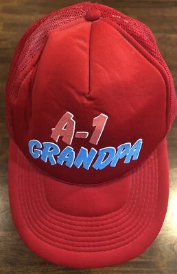Vintage A-1 Grandpa Baseball Trucker Hat Red Mesh #1 Supreme Retro - Image 1 of 4