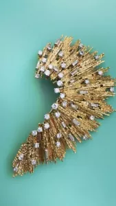 Adstar Diamond Designer Brooch 925 Fine Silver Handmade Auction Jewellery - Picture 1 of 3