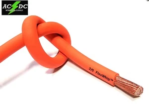 5 ft  2/0 Gauge COPPER FLEX WHIP Power Wire ORANGE Ground Cable Car Audio USA - Picture 1 of 3