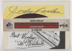 2011 SP Legendary Cuts Dual Cut Sgnatures /15 Jocko Conlan Al Barlick Auto HOF