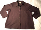 TravelSmith Womens Blouse Size L Brown Button-Up Long Sleeve Collar Neck