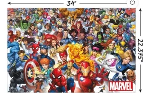 MARVEL COMICS The Line Up Characters Sealed New Poster 22.375 X34 - Picture 1 of 4