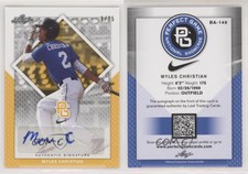 2016 Leaf Perfect Game National Showcase Yellow /25 Myles Christian #BA-148 Auto