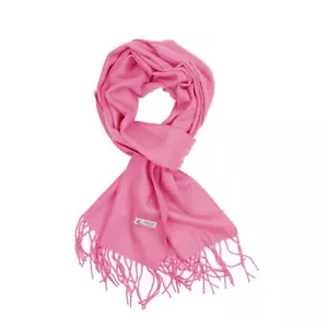 Women Scarf Pink Solid Plain Long Warm Soft for Winter Fashion 72"x12" - Picture 1 of 2