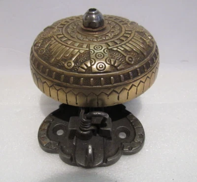 Antique Victorian Eastlake Mechanical Doorbell with Lever Pull Handle Original - Image 1 of 4