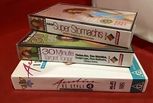 Aerobics Work Out Bulk Lot VHS Retro Vintage Video Cassette Bulk Lot x3 - Picture 1 of 5
