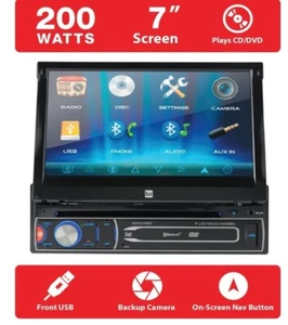 Receptor estéreo doble XDVD179BT 7" pantalla táctil único DIN Bluetooth para automóvil, negro - Imagen 1 de 4
