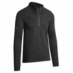 Callaway 1/4 Zip Waffle Golf Midlayer - Black - Callaway Logo on Sleeve CT1 ° - Picture 1 of 2
