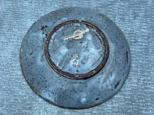 ANTIKER ABSTRAKTER KERAMIK TELLER SCHALE SCHALE SIGNIERT GRAU & WEISS HANDBEMALT KUNST - Bild 1 von 10