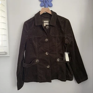 Old Navy Large NEW Brown Corduroy Trench Jacket Fall Autumn Y2K 2000s - Picture 1 of 9