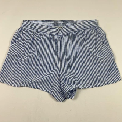 Tommy Bahama Pantalones Cortos Mujer Pequeños Azul Blanco Seersucker Rayas Pull-On Algodón Foto 1 de 4