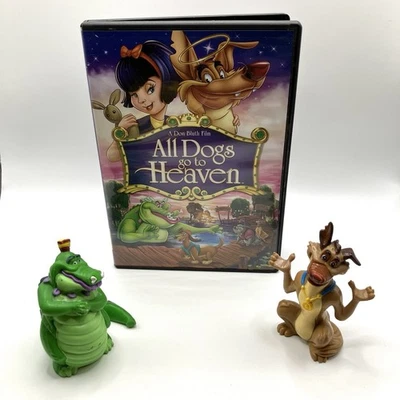 Lote Wendy's All Dogs Go To Heaven DVD filme e 2 bonecos de PVC 1989 - Imagem 1 de 4