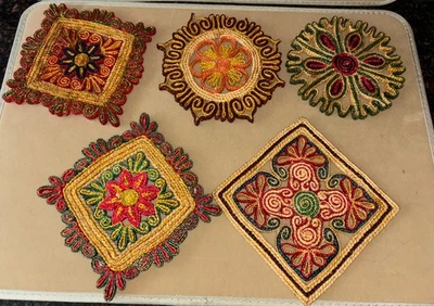 Raffia Straw Wicker Rattan Trivets Hot Pads Boho Wall Decor LOT OF 5 Vintage - Image 1 of 4