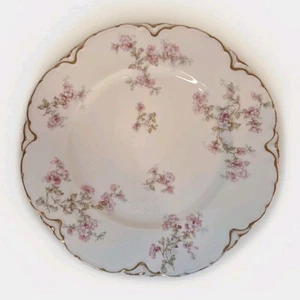 Vtg 24k Gold Rim France Limoge Dinner Serving Plate 1920-1932 Apple Blossom - Picture 1 of 5