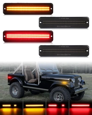 Dynamic Front Rear LED Side Marker Light For Jeep Cherokee CJ5/6/7 J10/20 Pickup Foto 1 de 4