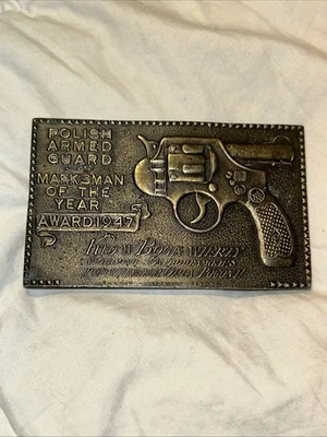 GUARDIA ARMADA POLACA TIRADOR 1947 HEBILLA DE CINTURÓN Capitán Hawks Sky Patrol & Novelty Co! Foto 1 de 4