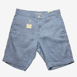 Porter & Ash Leinen Baumwollmischung Herrenshorts Größe 30 Premium Collection blau 9 Zoll - Bild 1 von 10