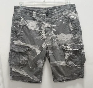 Armani Exchange A/X Men's Size 31 Gray Camo Cargo Shorts Button Fly 6-Pockets - Picture 1 of 12