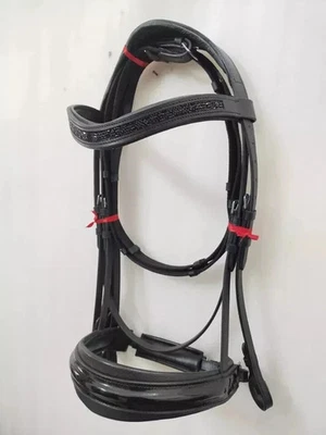 Shimmer Patent Dressage Leather Bridle Brow-band Leather Softy Padding. - Image 1 of 4