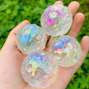 Angel Aura Quartz Moon Rainbow Crystal Home Decor Mineral Specimen Healing Gift - Picture 1 of 20