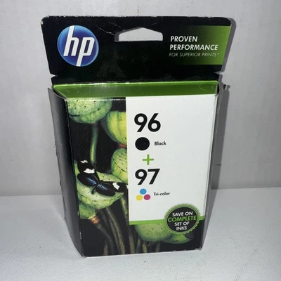 Tinta de impresora HP 96 97 2014 genuina negra y tricolor 2 cartuchos caja sellada OEM Foto 1 de 4