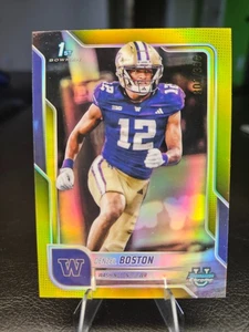 2025 Bowman Chrome U. Football Denzel Boston 1st Bowman Yellow /350 - Bild 1 von 2