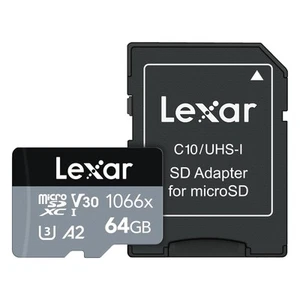 Lexar Professional 1066x microSDXC UHS-I Card Class10 U3 V30 A2 4K Reading speed - Picture 1 of 7