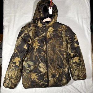 Columbia Camouflage Coat Youth Teen Hood Full Zip Puffer Reversible - Picture 1 of 8