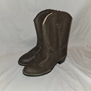 Durango Kid's Youth Leather Western Boots Cowboy Boots Brown Size 2D - Picture 1 of 7