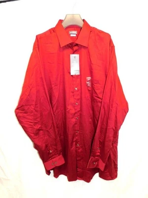 Van Heusen 18 37 38 Tall Fit NWT Red Shirt Stretch Fabric Long Sleeve Mens NEW - Image 1 of 4