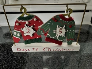 Christmas Countdown Decor/Display - Sweaters On Hangers w/Snowflake Numbers,New - Picture 1 of 8