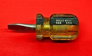 Vintage Great Neck G22 kurzer Schlitzschraubendreher, 1-1/4" Klinge - hergestellt in den USA - Bild 1 von 3