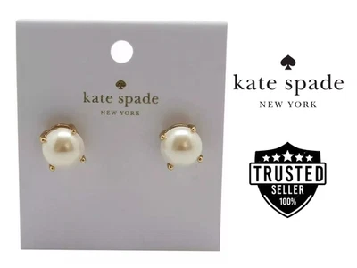 Kate Spade New York Gum Drop Pearl Stud Earrings (Cream & Gold) - Brand New - Image 1 of 4
