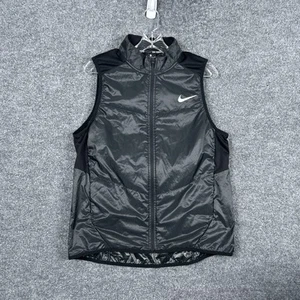 Nike Running Vest Medium Black Reflective Lightweight Sleeveless Jacket Mens M - Picture 1 of 11