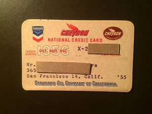 Chevron/Standard Oil Company of California 1956 Vintage Collectors credit card - Picture 1 of 2