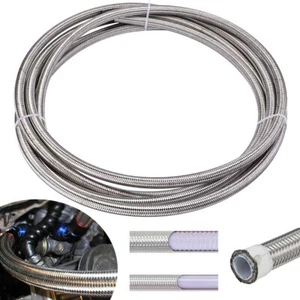 AN6 5/16" Stainless Steel Braided Fuel Hose Durable CPE Oil Gas Cooler Hose DF◭ - Picture 1 of 12