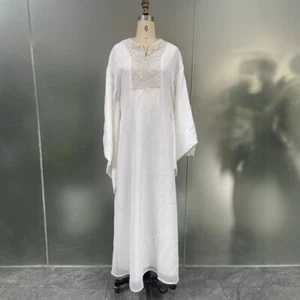 Evening Kaftan Maxi Robe Party Gown Abaya Muslim Women Long Dress Rhinestone New - Picture 1 of 11