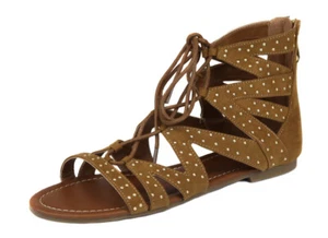 Scarpe sandali gladiatore G By Guess donna marroni Leidah stringate Ret $55 nuove - Foto 1 di 5