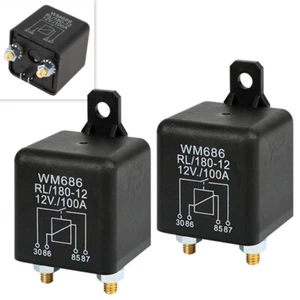 2pcs 100AMP 12V Split Charge Relay Heavy Duty Van Caravan ON/OFF 4 Pin WM686 New - Picture 1 of 7