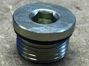 7/8 UNF SOCKET HEAD PLUG SOLID STEEL WITH SEAL (PACK OF 5) - Picture 1 of 2