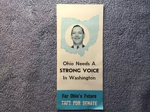 Folleto publicitario 1961 Robert Bob Taft para la campaña del Senado de Ohio - Imagen 1 de 5