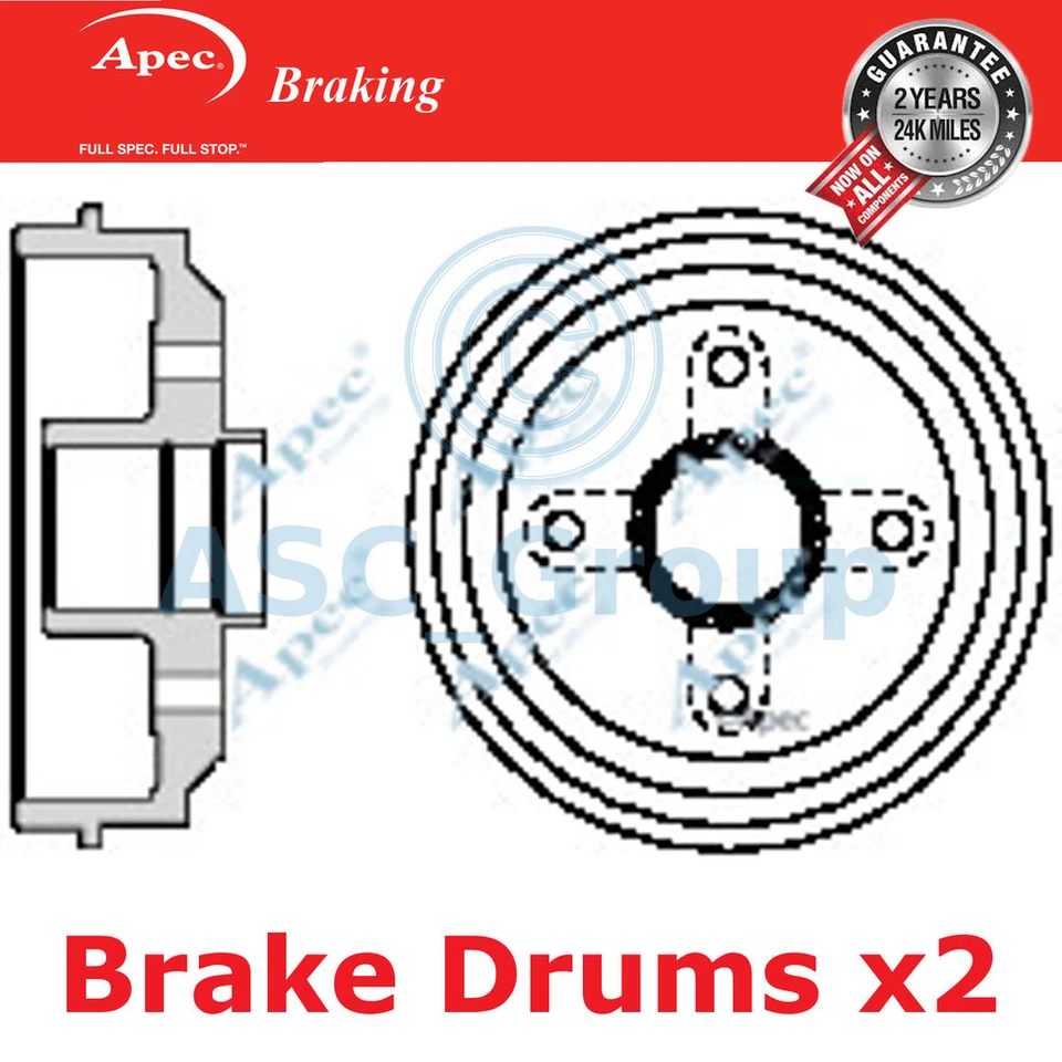 2x Apec 181mm (Interne) 4 Clou Rechange Arrière Frein à Main Frein De DRM9142 - Photo 1/1