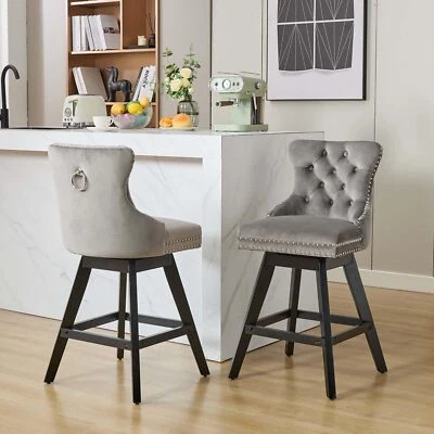 Counter Height Bar Stools Set of 2/4/6 Kitchen Counter Height Stool Swivel Chair - Image 1 of 4