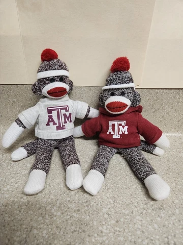 11" Tall Texas ATM Aggies Sock Monkeys Cover