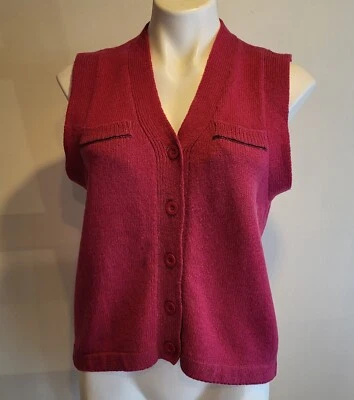 Chaleco Suéter de Lana Rosa Esprit Años 80 Vintage Preppy Academia Pequeño Foto 1 de 4